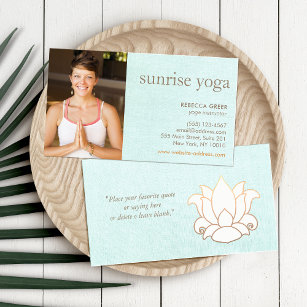 Yoga Teacher Photo White Lotus Flower Visitekaartje