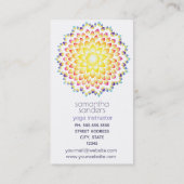 Yoga Teacher Radiance Rainbow Mandala Art Visitekaartje (Achterkant)