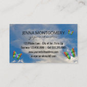 Yoga Teacher | Rainbow Butterfly Polka Dots Visitekaartje (Achterkant)