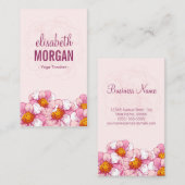 Yoga Teacher - Roze Boutique Flowers Visitekaartje (Voorkant / Achterkant)