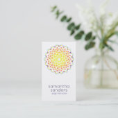 Yoga Teacher Shining Rainbow Mandala Visitekaartje (Staand voorkant)