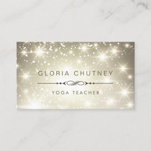 Yoga Teacher - Sparking Bokeh Glitter Visitekaartje (Voorkant)