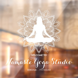 Yoga Teacher Studio Professional White Mandala  Raamsticker