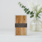 Yoga Teacher - Stylish Wood Texture Visitekaartje (Staand voorkant)