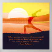Yoga Teacher Sun Salutation Half Moon Pose Quote Poster (Voorkant)