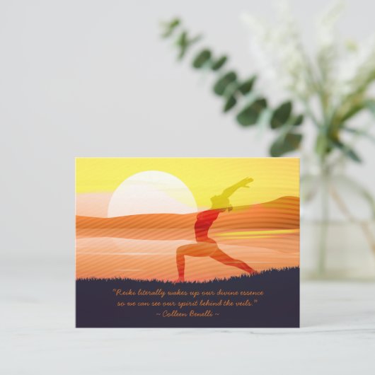 Yoga Teacher Sun Salutation Half Moon Pose Quottes Briefkaart (Staand voorkant)
