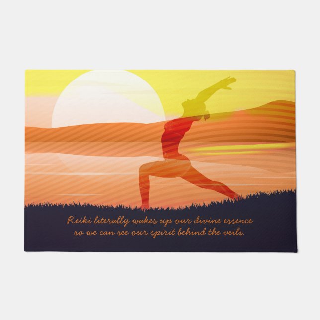 Yoga Teacher Sun Salutation Half Moon Pose Quottes Deurmat (Voorkant)