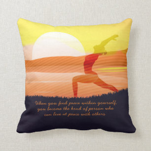 Yoga Teacher Sun Salutation Half Moon Pose Quottes Kussen