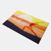 Yoga Teacher Sun Salutation Half Moon Pose Welcome Deurmat (Schuin)