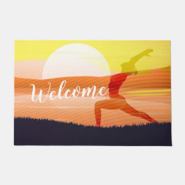 Yoga Teacher Sun Salutation Half Moon Pose Welcome Deurmat