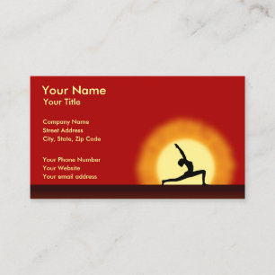 Yoga Teacher Sunrise Pose Horizontale Visitekaartj Visitekaartje