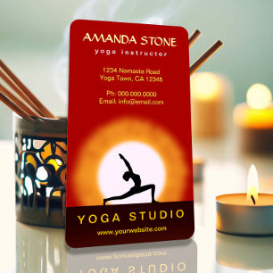 Yoga Teacher Sunrise Pose Verticale Visitekaartjes