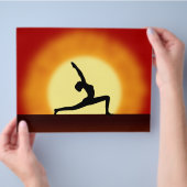 Yoga Teacher Sunrise Posing Woman Silhouette Flyer (Hand)