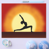 Yoga Teacher Sunrise Posing Woman Silhouette Flyer (Enkel)
