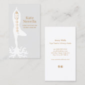 Yoga Teacher, Tree Pose met Roots en Chakras Visitekaartje (Voorkant / Achterkant)