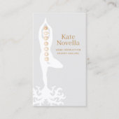 Yoga Teacher, Tree Pose met Roots en Chakras Visitekaartje (Voorkant)