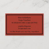 Yoga Teacher Visitekaartje (Achterkant)