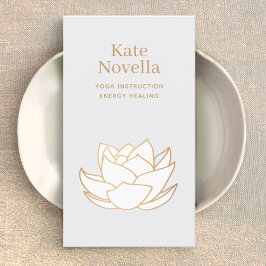 Yoga Teacher White Lotus Gray Visitekaartje