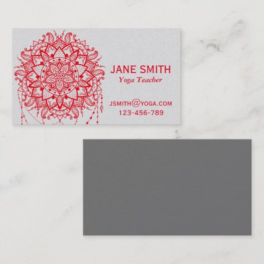 Yoga Teacher Yoga Instructor mandala Visitekaartje (Voorkant / Achterkant)