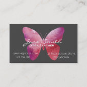Yoga Teacher Yoga Instructor roze vlinder Visitekaartje (Voorkant)
