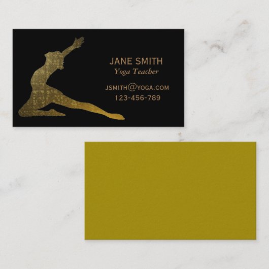 Yoga Teacher Yoga Instructor stijlvol Visitekaartje (Voorkant / Achterkant)