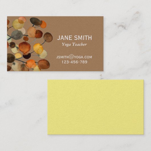 Yoga Teacher Yoga Instructor, verdienste abstracte Visitekaartje (Voorkant / Achterkant)
