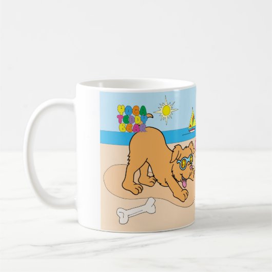 Yoga Teddy Bear met Down Dog Mok (Links)