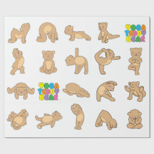 Yoga Teddy Bear Wrapping Paper Cadeaupapier