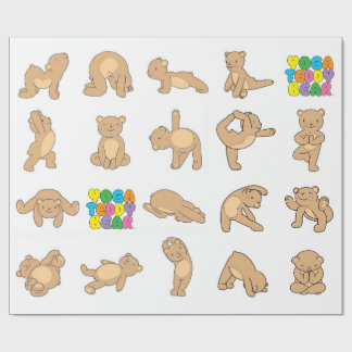 Yoga Teddy Bear Wrapping Paper Cadeaupapier