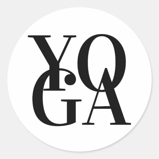 Yoga-tekst Ronde Sticker (Voorkant)