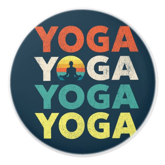 Yoga tekstontwerp keramische knop (Voorkant)