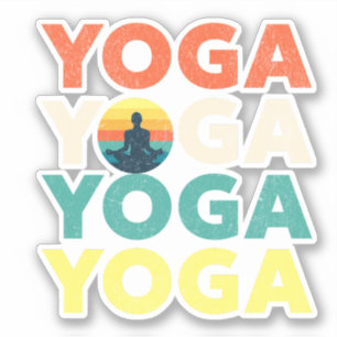 Yoga tekstontwerp sticker