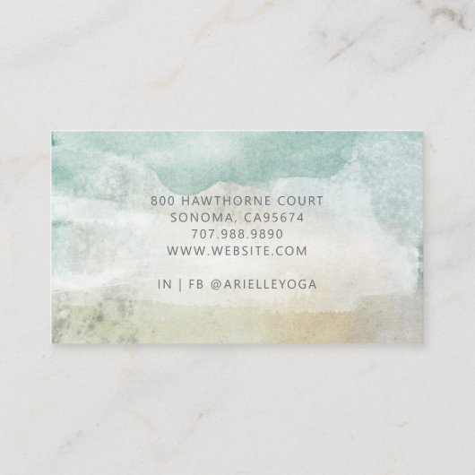 Yoga Terachert Serene Abstract Watercolor Visitekaartje (Achterkant)