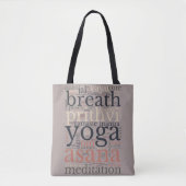Yoga Terms Words Versatile Shoulder Canvas tas (Voorkant)