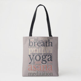 Yoga Terms Words Versatile Shoulder Canvas tas