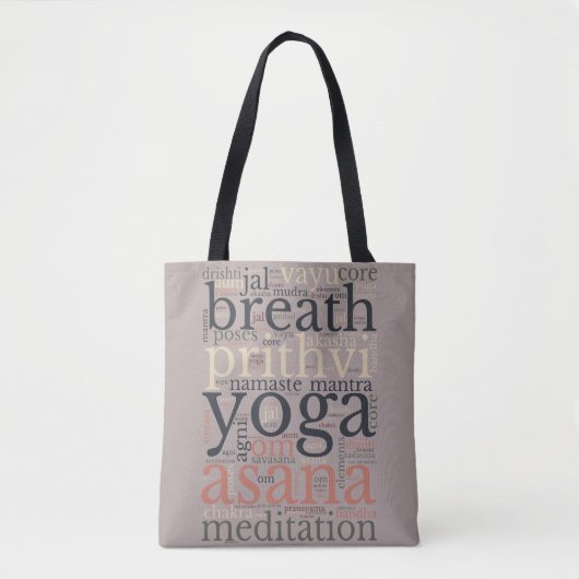 Yoga Terms Words Versatile Shoulder Canvas tas (Voorkant)