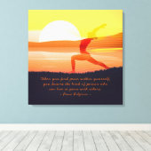 Yoga Tescher Sun Salutation Half Moon Pose Quottes Canvas Afdruk (Insitu (Houten vloer))