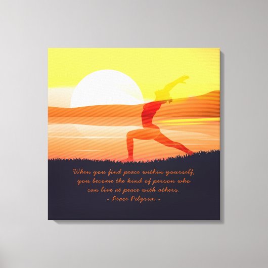 Yoga Tescher Sun Salutation Half Moon Pose Quottes Canvas Afdruk (Voorkant)