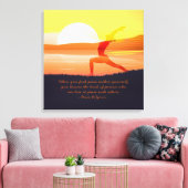 Yoga Tescher Sun Salutation Half Moon Pose Quottes Canvas Afdruk (Insitu (Woonkamer))