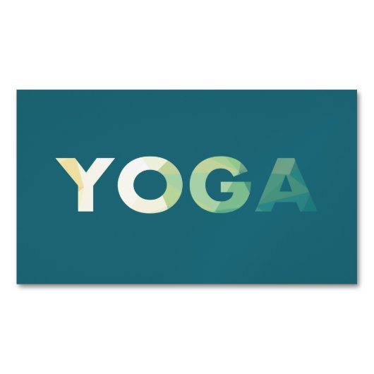 Yoga Text Colorful Magnetisch Visitekaartje (Voorkant)