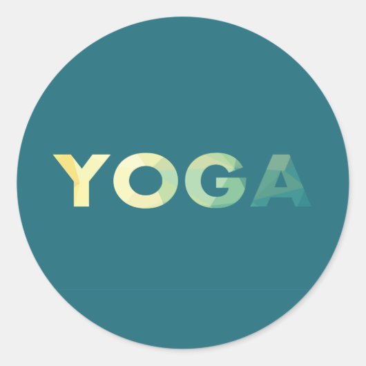 Yoga Text Colorful Ronde Sticker (Voorkant)