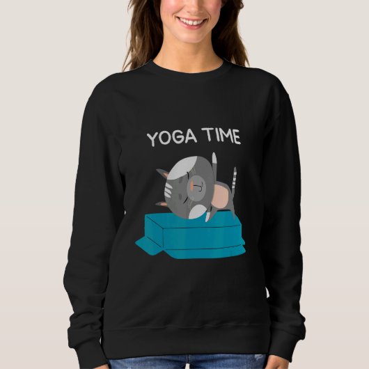 Yoga Time Cat Relax Meditatie Trui (Voorkant)