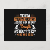 Yoga: toevoeging van energiezuinigheid en -olie briefkaart (Voorkant)