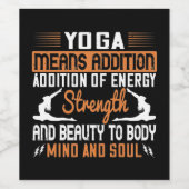 Yoga: toevoeging van energiezuinigheid en -olie wijn etiket (Enkel label)