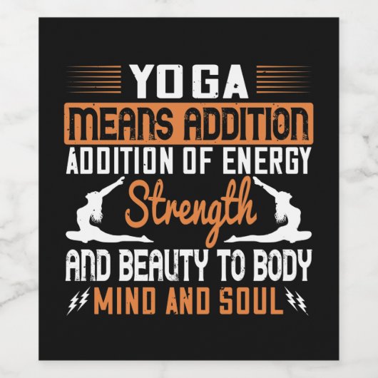 Yoga: toevoeging van energiezuinigheid en -olie wijn etiket (Enkel label)