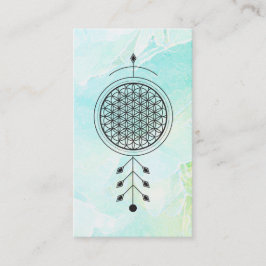 *~* Yoga Totem Flower of Life Pastel Floral Reiki Visitekaartje