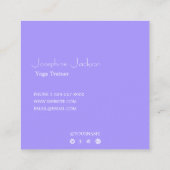 Yoga Trainer Coach Logo Patel Blauw Vierkante Visitekaartje (Achterkant)