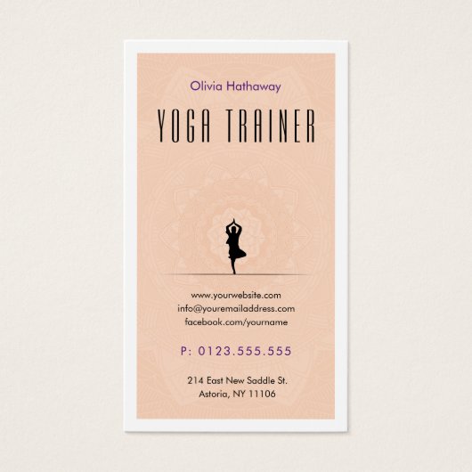 Yoga Trainer | Professionele leraar Visitekaartje (Voorkant)