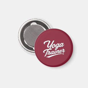 Yoga Trainer Script Typografie Fitness Cadeau Ontw Magneet