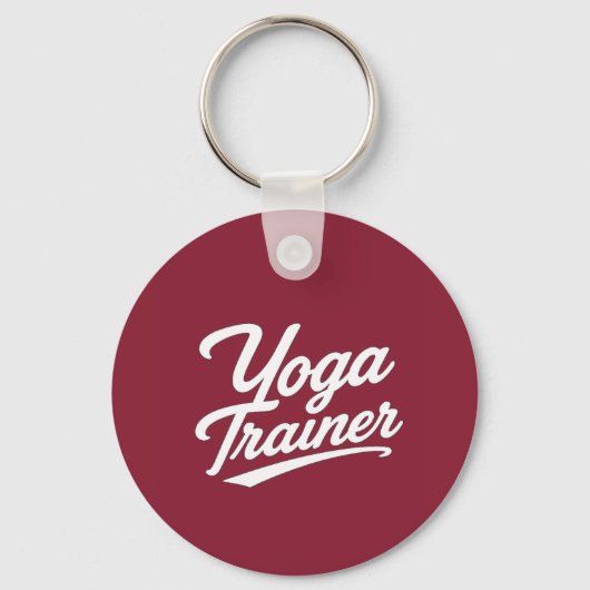 Yoga Trainer Script Typografie Fitness Cadeau Ontw Sleutelhanger (Voorkant)